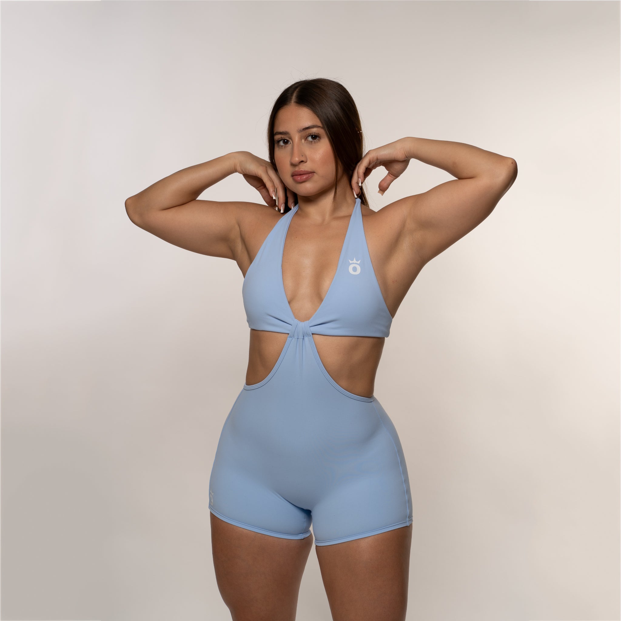 Crush Bodysuit Shorts | Sky Blue - XS